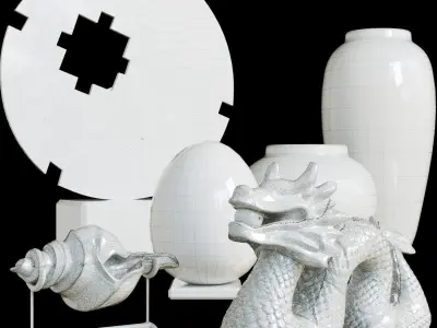 Porcelain set The Dragon 3D model