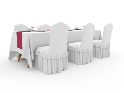 Banquet Table and Chair 97 3D model