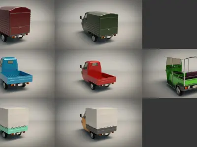 Low Poly Three-Wheeler Pack