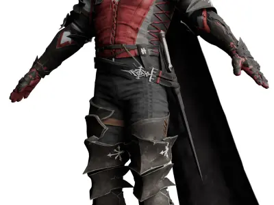 Clive Rosfield Hairs Outfit and  Character 3d Model 3D model