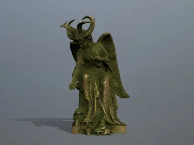 woman Statue Low-poly 3D model 3