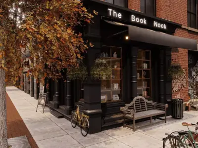 The book nook shop Low-poly 3D model