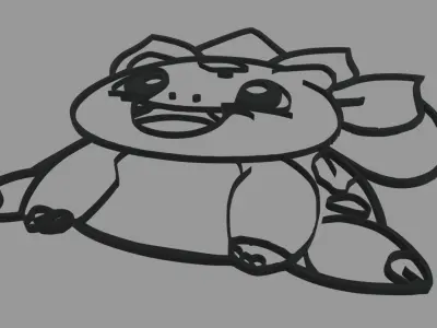 Bulbasaur Wall Silhouette 01 3D print model