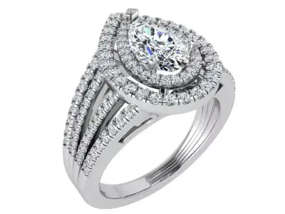Pear Halo Ring 3486 3D print model
