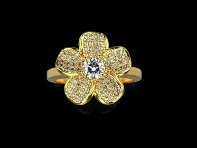 Flower ring model 283 3D print model