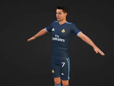 Cristiano Ronaldo - Real Madrid Low-poly 3D model
