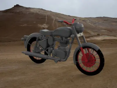 Motorcycle simple Low-poly 3D model