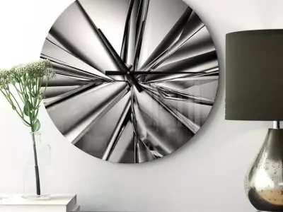 Oversized Futuristic Crystal Background Wall Clock 3D model