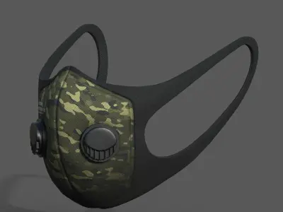 Gas mask protection futuristic fabric safety  Low-poly 3D model