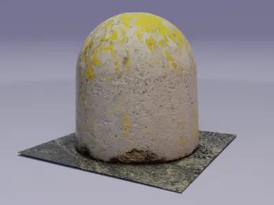 Concrete road bollards 02 high-poly 3D model