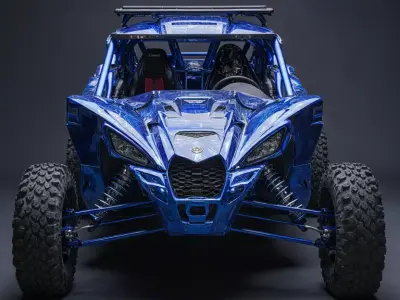 High-Performance Blue Off-Road UTV 3D model