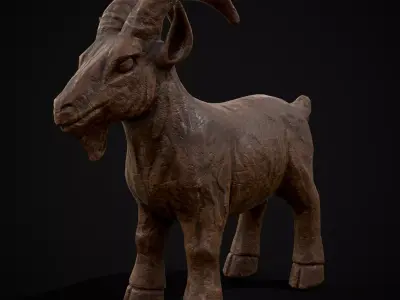 Clay Goat Low-poly 3D model