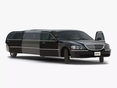 Generic Limousine Black Rigged 3D model
