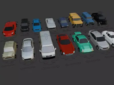 Low Poly Car Collection  Low-poly 3D model