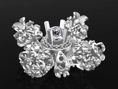 Cocktail Diamonds Earrings 3D print model