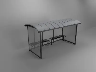bus stop Low-poly 3D model