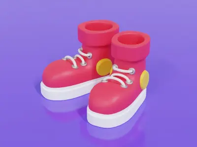 Sneakers cute cartoon Free 3D model
