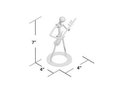 Silver Kutcher Metal Guitar Player Rock Musical Figurine 3D model purchase