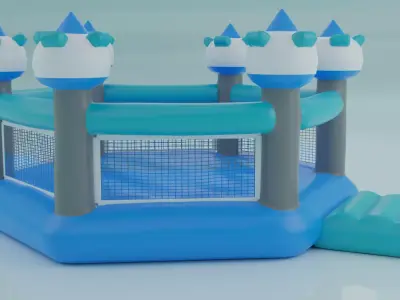 Inflatable blue hexagon castle 3D model