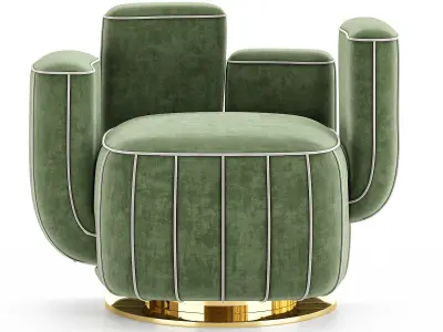 Armchair Cactus Shape Low-poly 3D model