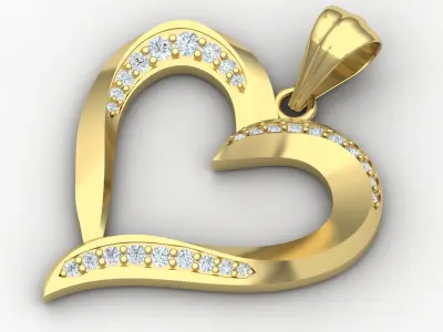 Heart pendant 02 3D print model