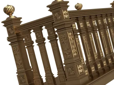 Classic Balcony 02 Low-poly 3D model