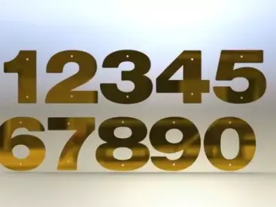 Brass numbers asm Free 3D model