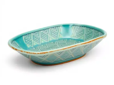 Turquoise Ceramic Dish model pack Low-poly 3D model