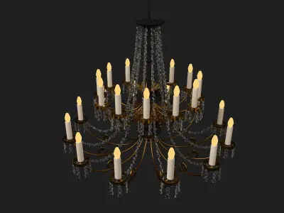 Chandelier with candles 3D model