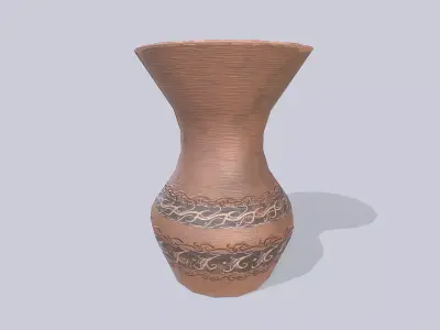 Clay pot Low-poly 3D model