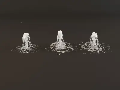 Collection fountain waterfall 3D model