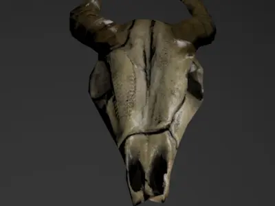 Ram skull Low-poly 3D model