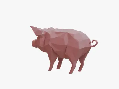 Pig low poly Low-poly 3D model purchase
