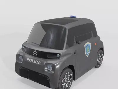 Citroen Police Electro Car 3D model 3D model
