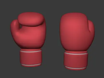 Cartoon Boxing Gloves Low-poly 3D model