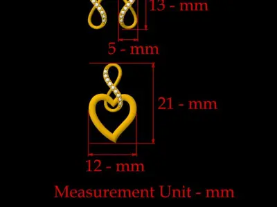 Unique Pendant set - 0107 3D print model