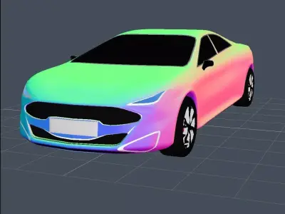 Avtomobil dizayni  Low-poly 3D model Low-poly