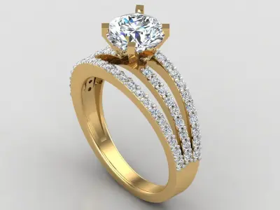 Luxury Engagement Ring 3D print model