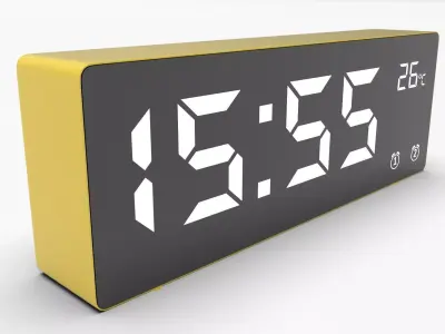 CLOCK YELLOW WHITE Low-poly 3D model