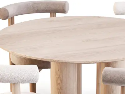 combination Modern table and wind 3D model
