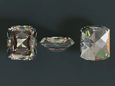 Diamonds Low-poly 3D model