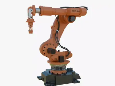 Industrial Robot Arm Orange Clean Low-poly 3D model