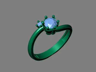 Rings for Women Womens Rings Stone Ring Ready STL 3DM Models  3D print model 8