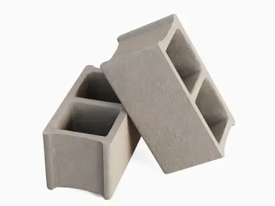 Concrete Construction Blocks 04 Low-poly 3D model