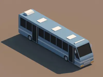 Low Poly Bus Package  Low-poly 3D model
