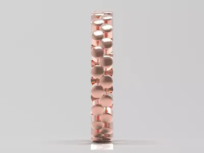 Rose Gold stl Ring with Bubble Design Model gr0135 3D print model