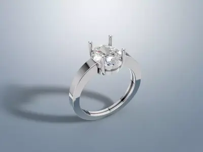 Oval stone ring 3D print model