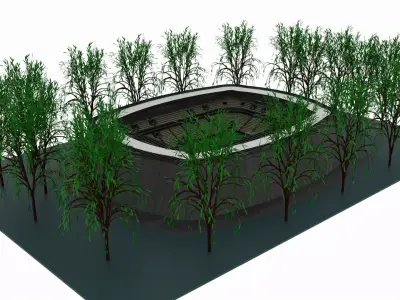 Soccer Stadium Low-poly 3D model shop