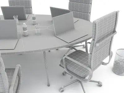 office round meeting table 09 3D model Low-poly 3D model