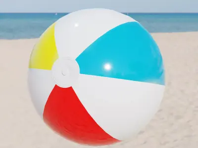Beach Ball Low-poly 3D model